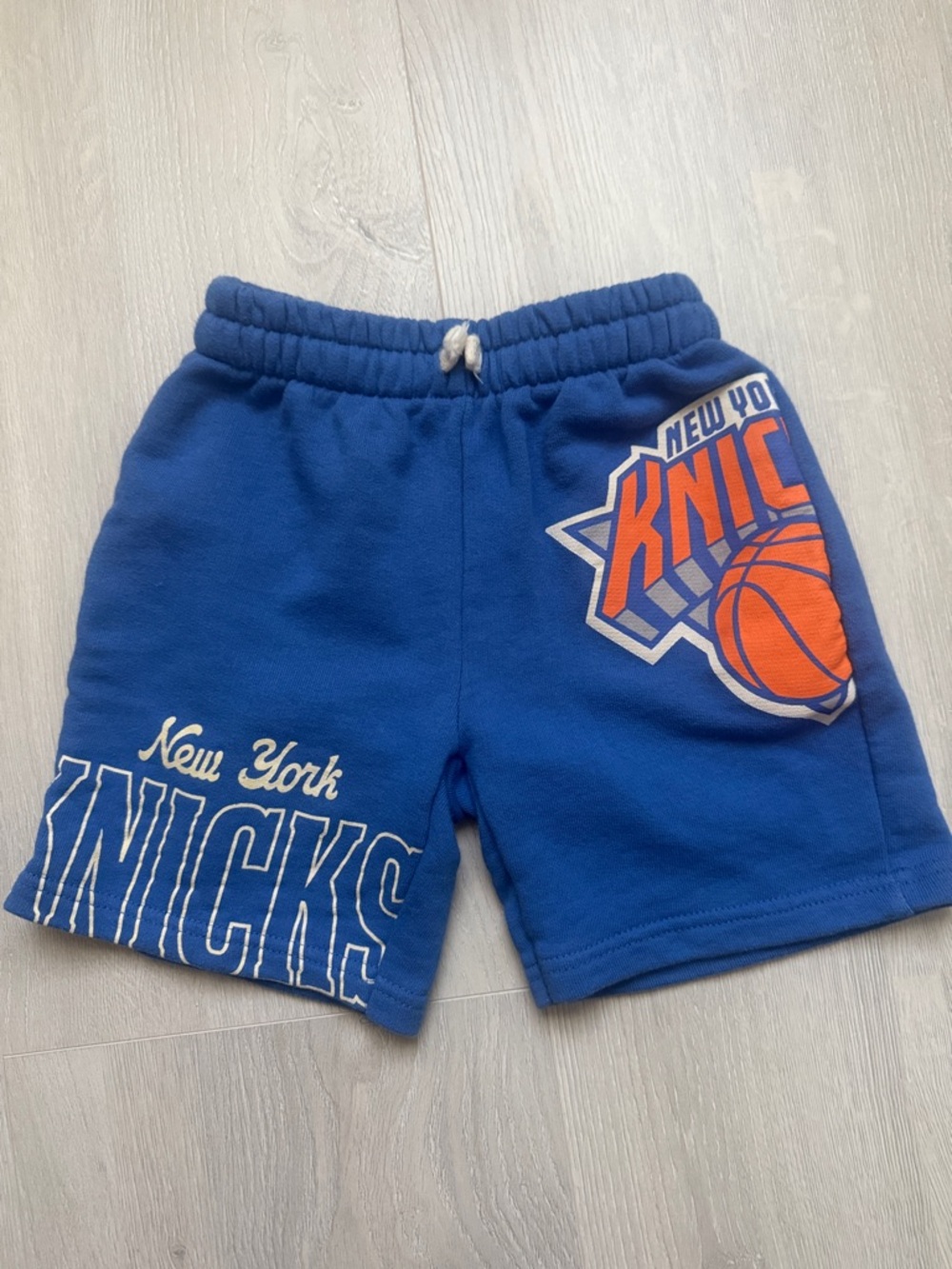 Blue Kids Knicks NBA Shorts with Orange Logo Zara